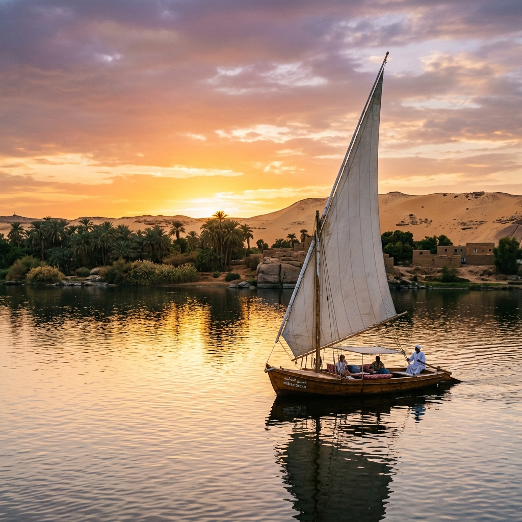 Felucca sailing on the Nile